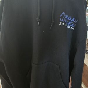 Stylish Black Hoodie with Blue Accents